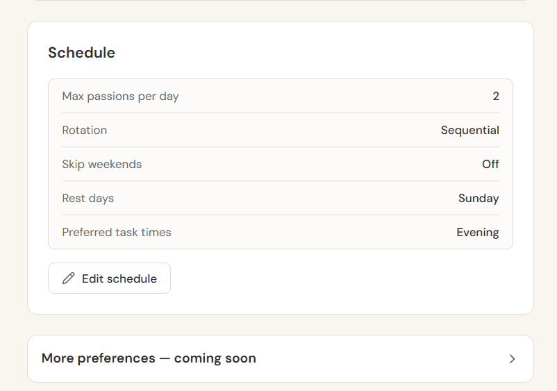 Personalized Scheduling — Coach AI feature