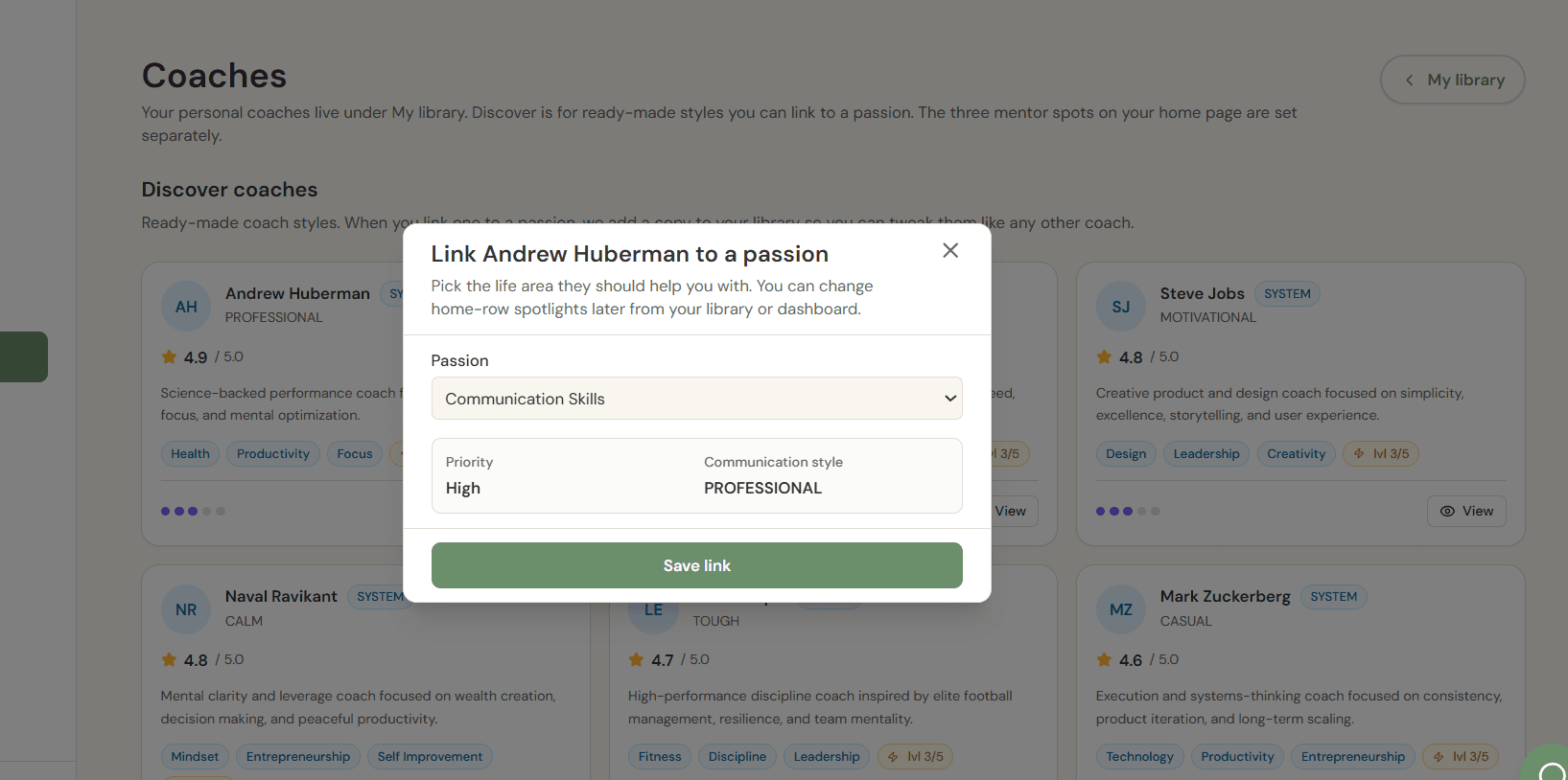 Assign Specialized AI Coaches — Coach AI step 2